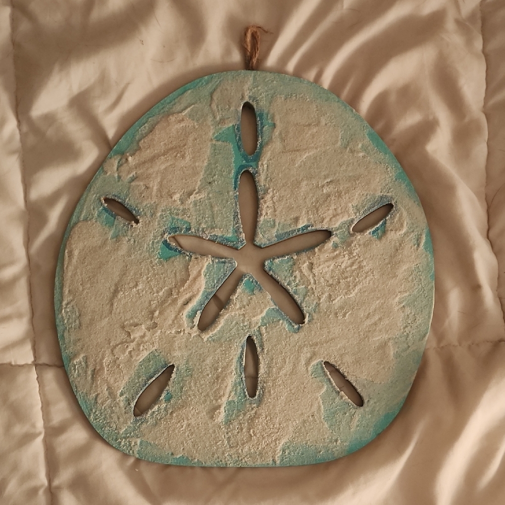 Coastal Sand Dollar Wall Art - Turquoise & White